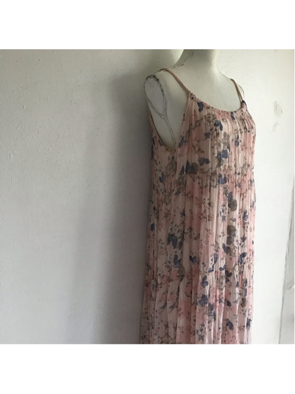 Elena Baldi Women's Fun Floral Boho Maxi Dress Size M Pink and Blue - Picture 3 of 11